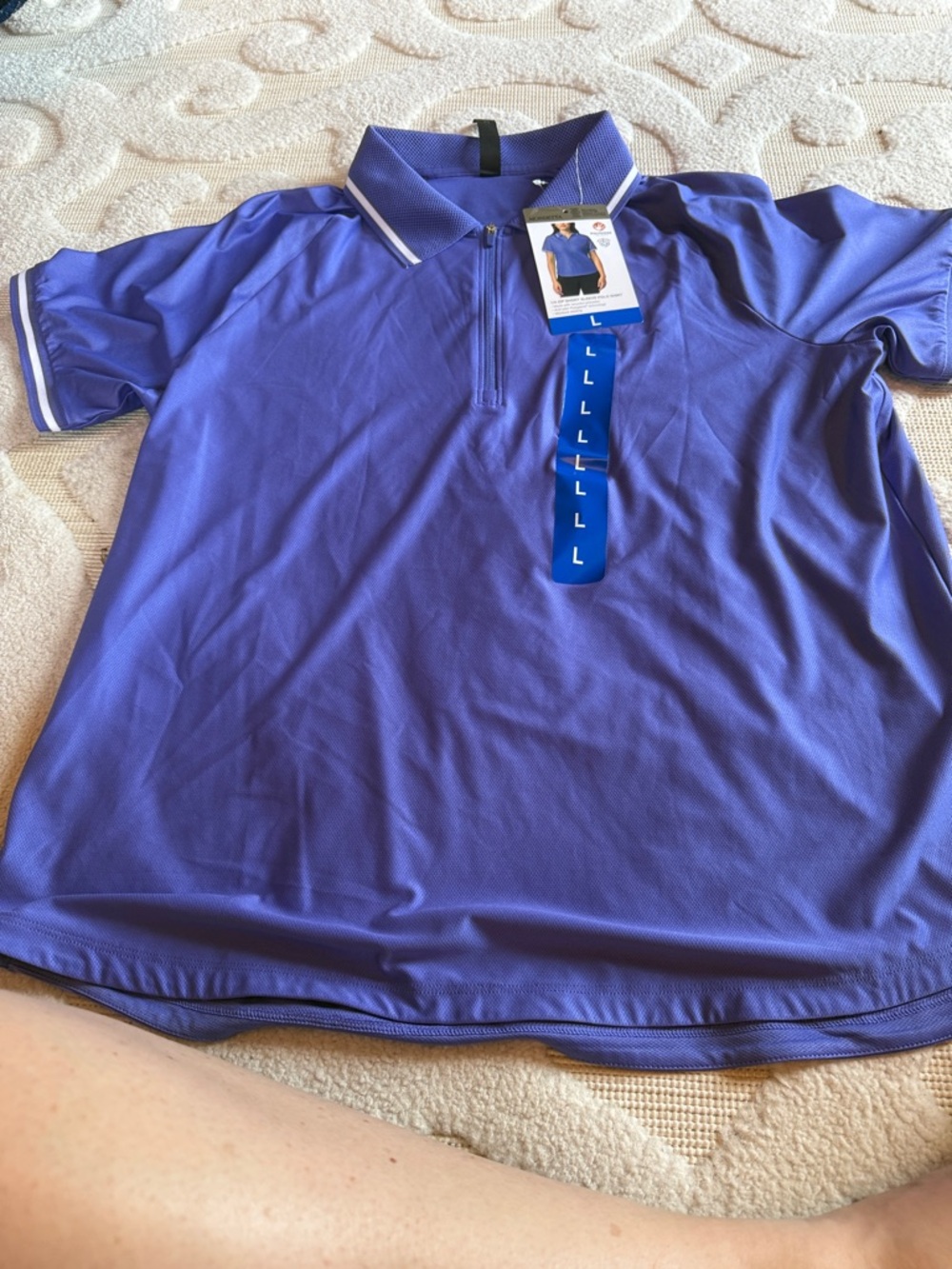 Mondetta Kids Purple Short Sleeve Polo with Quarter Zip